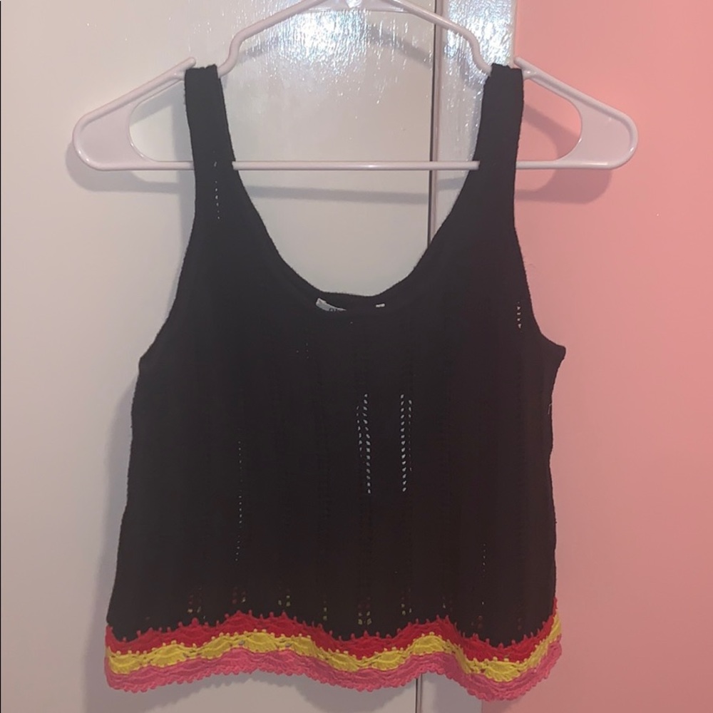 Crochet black tank top